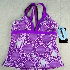 NEW ZeroXposur Violet Large Circles Tankini Size 10